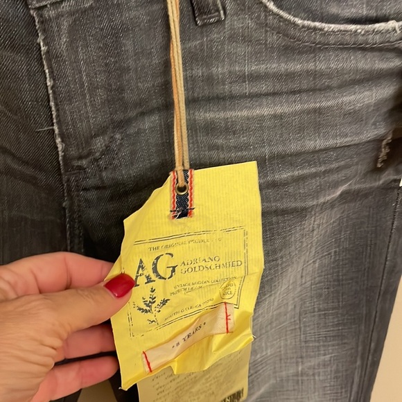 NWT Adriano Goldschmied women’s jeans Angel Boot cut Distressed Grey size 28R - Picture 6 of 12